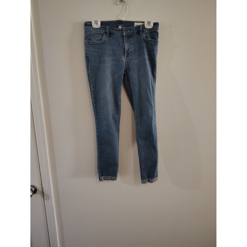Two by Vince Camuto Skinny Jeans Medium Wash Blue‎ Denim Cuffed Size 28